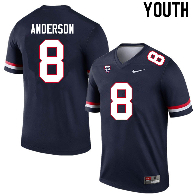 Youth #8 Drake Anderson Arizona Wildcats College Football Jerseys Sale-Navy - Click Image to Close